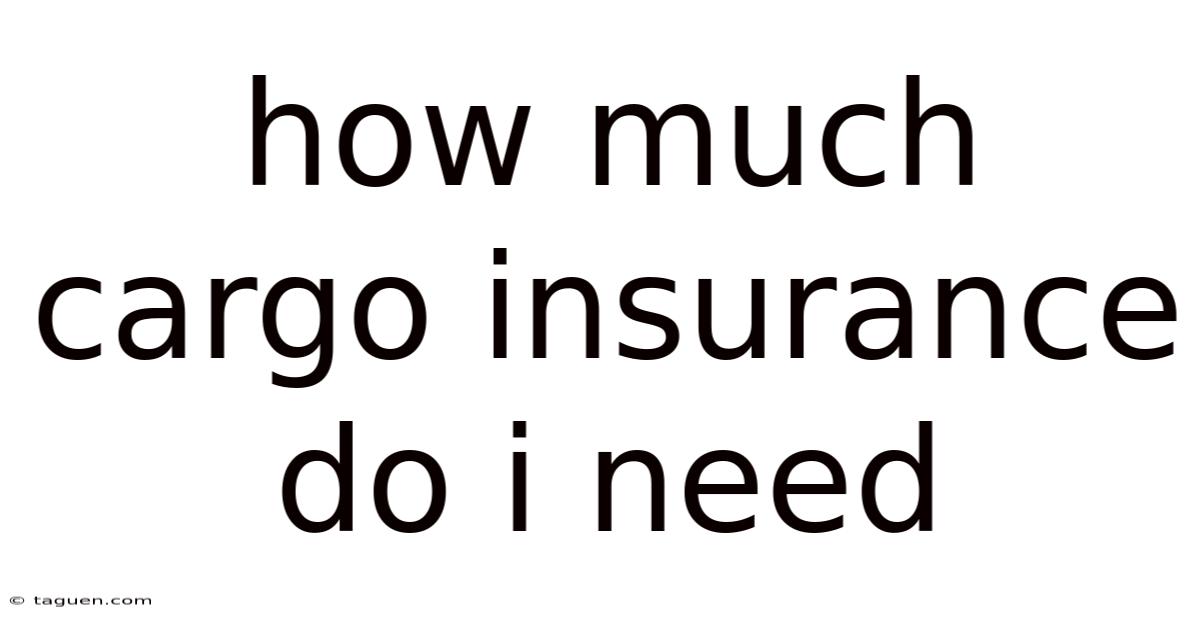 How Much Cargo Insurance Do I Need How Much Cargo Insurance Do I Need